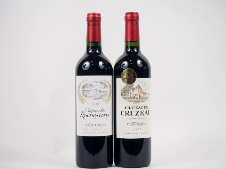 2 BOUTEILLES PESSAC GRAVES : 1 CHÂTEAU DE CRUZEAU - 2015/ 1 CHÂTEAU DE