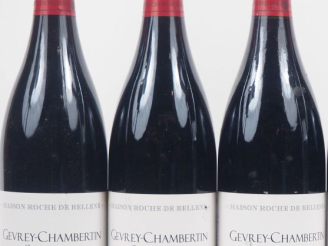Vente aux enchères 3 BOUTEILLES GEVREY CHAMBERTIN 1er CRU "CHAMPEAUX" MAISON ROCHE DE BEL