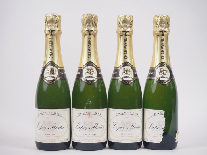 4 BOUTEILLES (37,5 cl) CHAMPAGNE LOPEZ MARTIN / 1 ETA