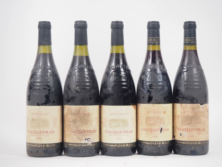 5 BOUTEILLES VACQUEYRAS BOISERAIE - 1999 - BS 