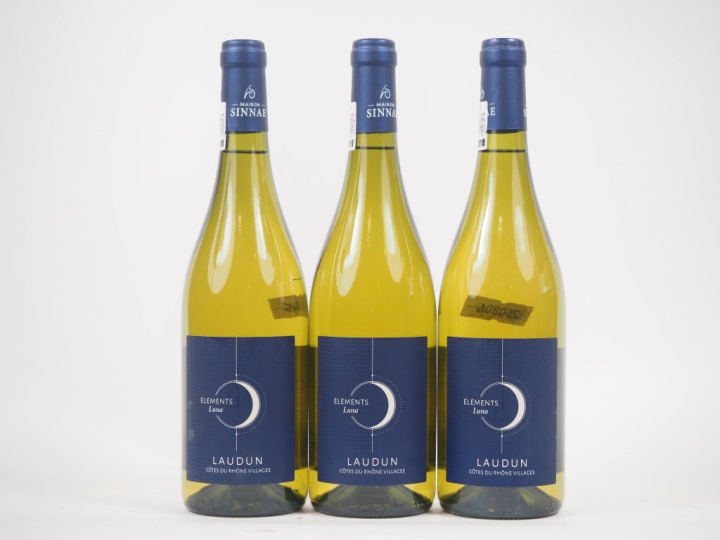 3 BOUTEILLES CÔTES DU RHÔNE VILLAGES BLANC "ÉLÉMENTS LUNA" MAISON SINN