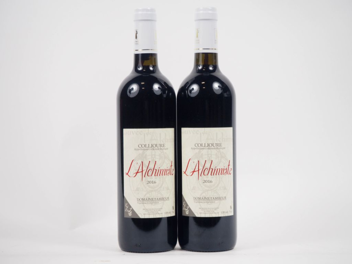 2 BOUTEILLES COLLIOURE DOMAINE TAMBOUR "L'ALCHIMISTE" - 2016 