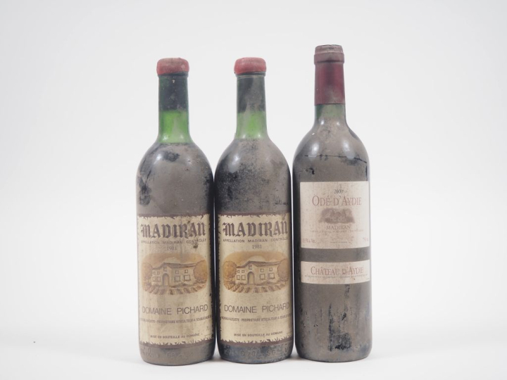 3 BOUTEILLES MADIRAN : 2 DOMAINE RICHARD - 1981 - 1BG / 1LB / 1 CHÂTEA