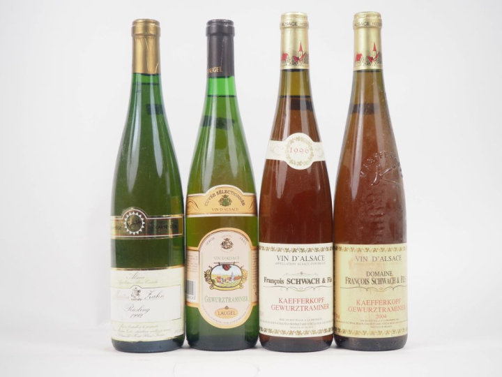4 BOUTEILLES ALSACE : 1 RIESLING MARTIN LAHN - 1992 / 1 GEWUZTRAMINER 