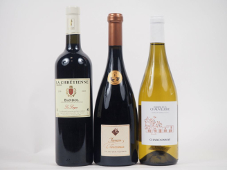 Vente aux enchères 3 BOUTEILLES : 1 BANDOL DOMAINE LA CHRÉTIENNE "LA LECQUE" - 2018 / 1 T