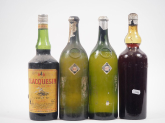 Vente aux enchères 4 BOUTEILLES : 1 CLACQUESIN / 2 VIEUX PERNOD RICARD SE / 1 VIEUX QUINQ
