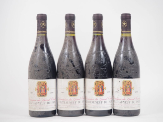 Vente aux enchères 4 BOUTEILLES CHÂTEAUNEUF DU PAPE DOMAINE DU GRAND TINEL  - 1995 - BS 