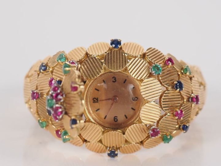 CHANTELOUP, à Paris Montre bracelet de dame à secret en or jaune 750, 