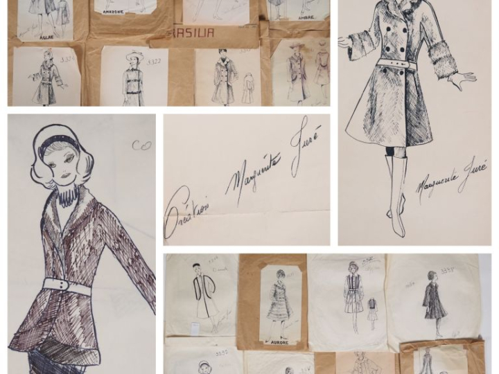 Marguerite JURE Ensemble de trente-trois patrons de couture.  Dans leu