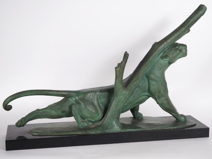 André Vincent BECQUEREL (1893-1981) « Panthère se frottant à un arbre 