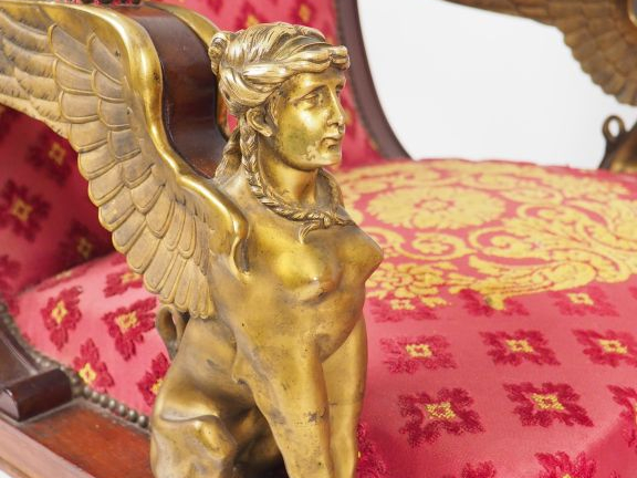 Mobilier de salon de style Retour d'Egypte en bronze et placage d'acaj