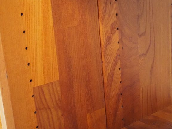 Pierre CHAPO. Meuble bibliothèque modulable en orme massif, deux regis