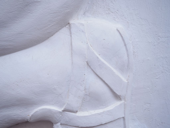 Paire de grands bas reliefs en platre et stuc représentant Vaslav Niji