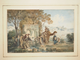 Vente aux enchères Louis-François CASSAS (1756 – 1827). "Vue de la fontaine de Cana en Ga