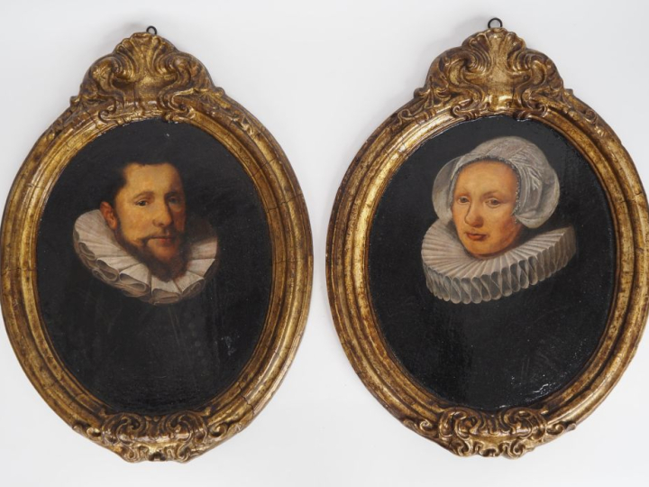 Dans le goût de l'école de Harlem XVIIème. "Portrait d'homme, portrait