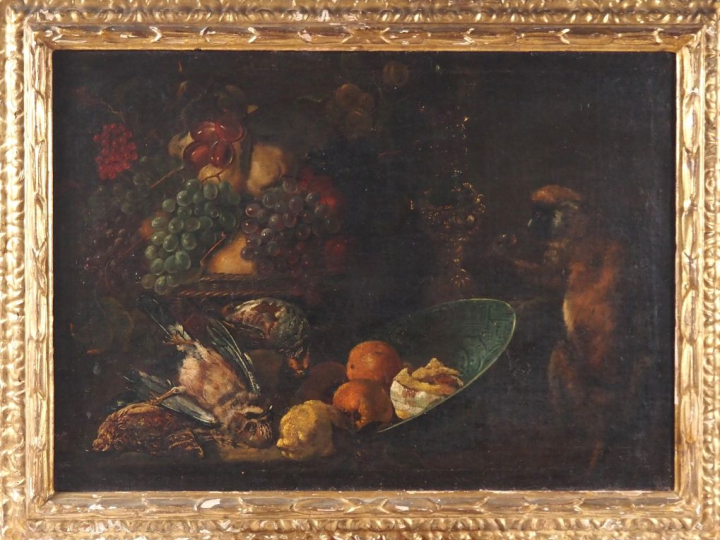 Paire d'Ecoles françaises dans le goût des Ecoles flamandes XVIIème. "