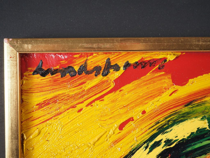 Bengt LINDSTRÖM. "Sans titre". Huile sur toile, signée en haut à gauch