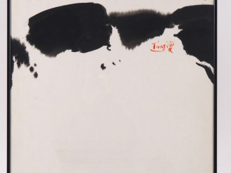 Vente aux enchères T'ANG HAYWEN.  "Composition".  Encre sur papier Signée à droite Porte 