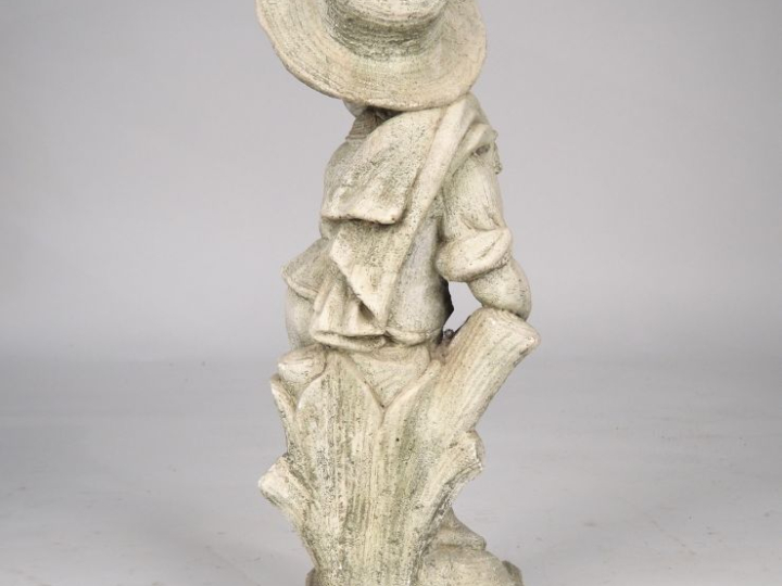 Sculpture de jardin en ciment "enfant jardinier" H. 70 cm