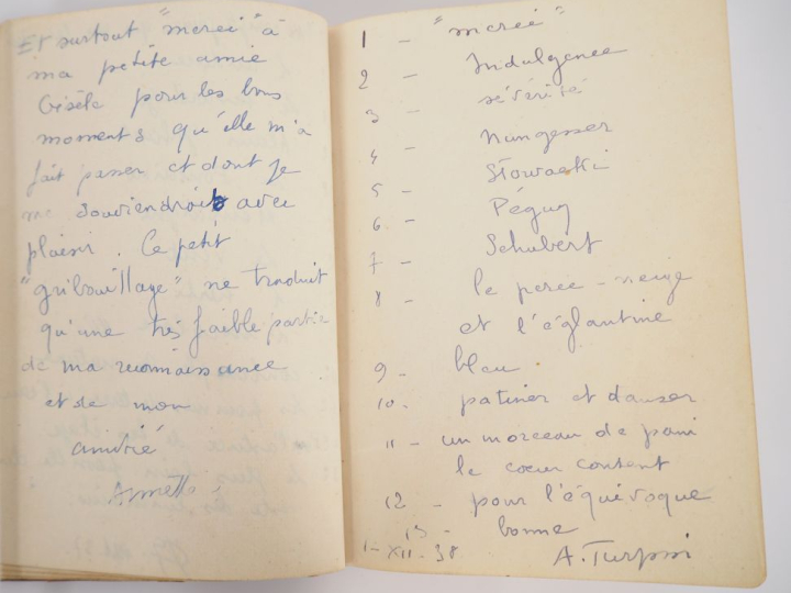 [MITTERRAND]. CARNET MANUSCRIT AVEC RÉPONSE AUTOGRAPHE DES DEUX FRÈRES