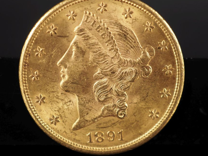 Pièce de 20 Dollars or, 1891-S. FRAIS ACHETEURS 5% TTC.