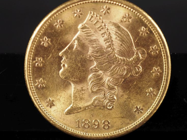 Pièce de 20 Dollars or, 1898-S. FRAIS ACHETEURS 5% TTC.