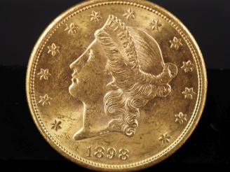 Vente aux enchères Pièce de 20 Dollars or, 1898-S. FRAIS ACHETEURS 5% TTC.