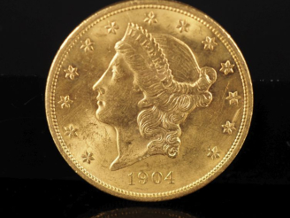 Vente aux enchères Pièce de 20 Dollars or, 1904. FRAIS ACHETEURS 5% TTC.