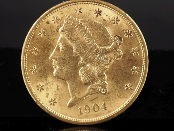 Pièce de 20 Dollars or, 1904. FRAIS ACHETEURS 5% TTC.