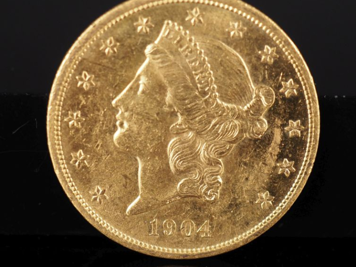 Pièce de 20 Dollars or, 1904. FRAIS ACHETEURS 5% TTC.