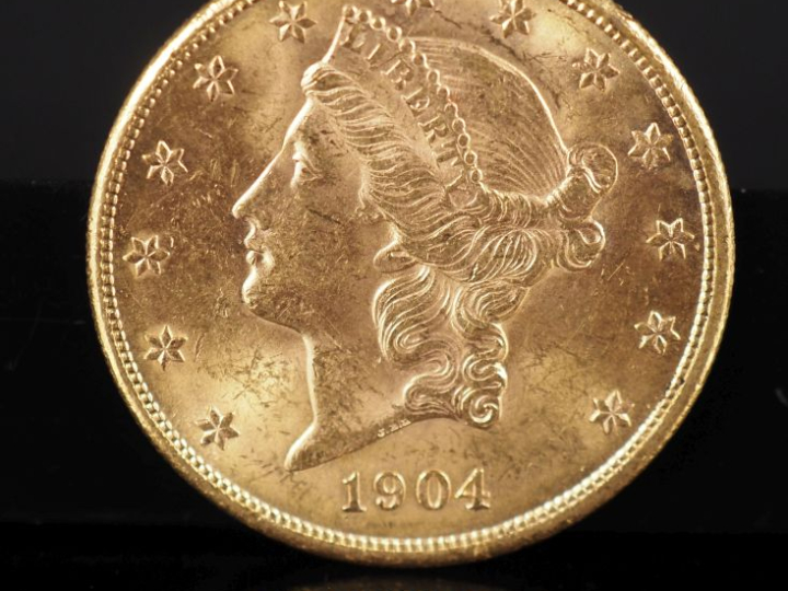 Pièce de 20 Dollars or, 1904-S. FRAIS ACHETEURS 5% TTC.