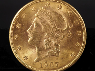 Vente aux enchères Pièce de 20 Dollars or, 1907. FRAIS ACHETEURS 5% TTC.