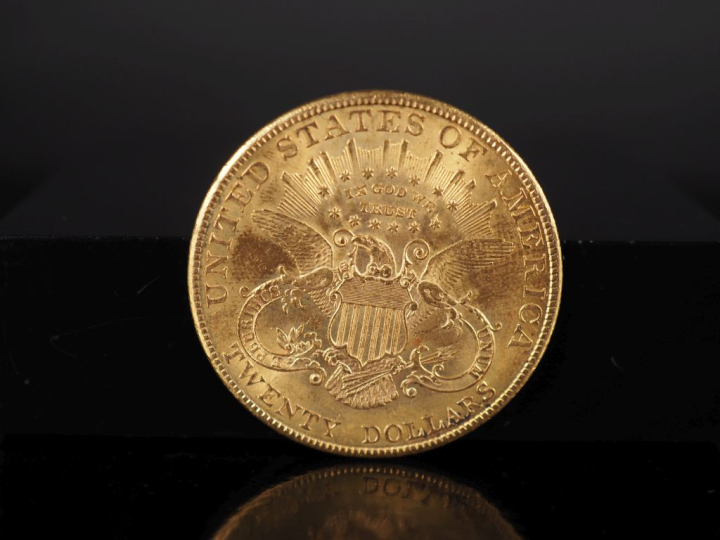 Pièce de 20 Dollars or, 1907. FRAIS ACHETEURS 5% TTC.