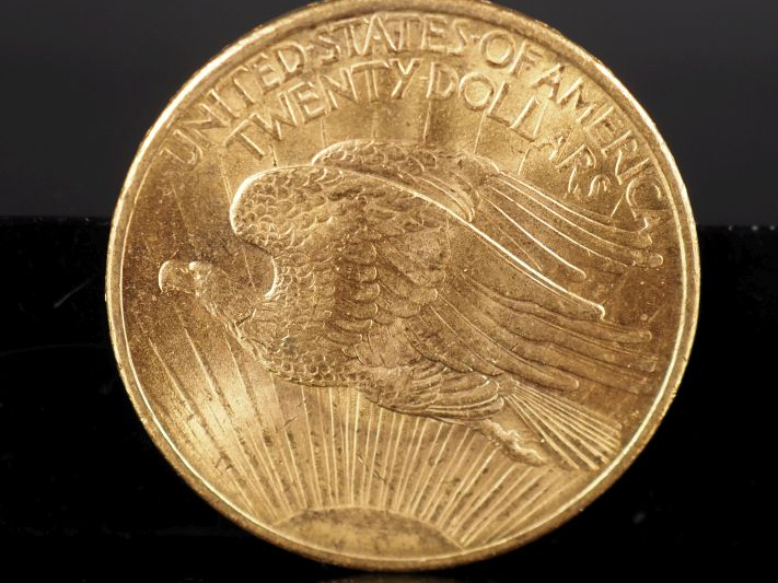 Pièce de 20 Dollars or, 1908. FRAIS ACHETEURS 5% TTC.