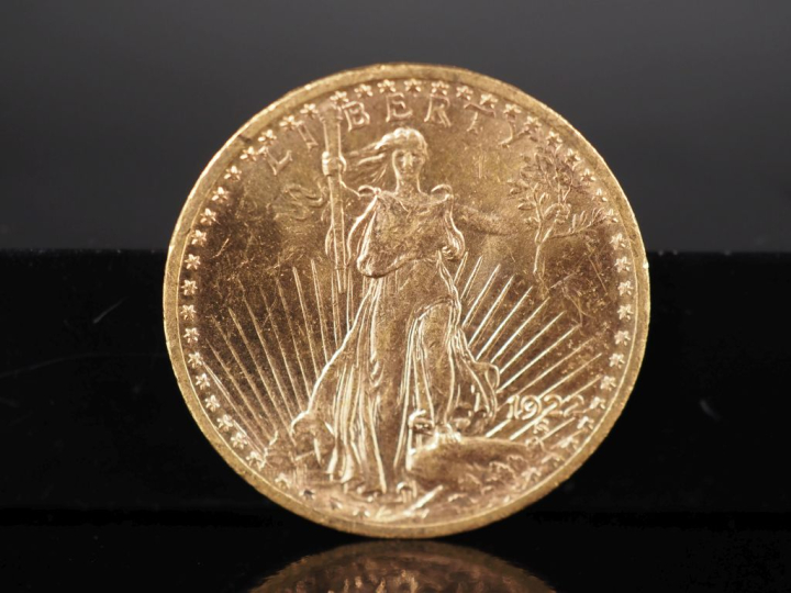 Pièce de 20 Dollars or, 1922.  FRAIS ACHETEURS 5% TTC.