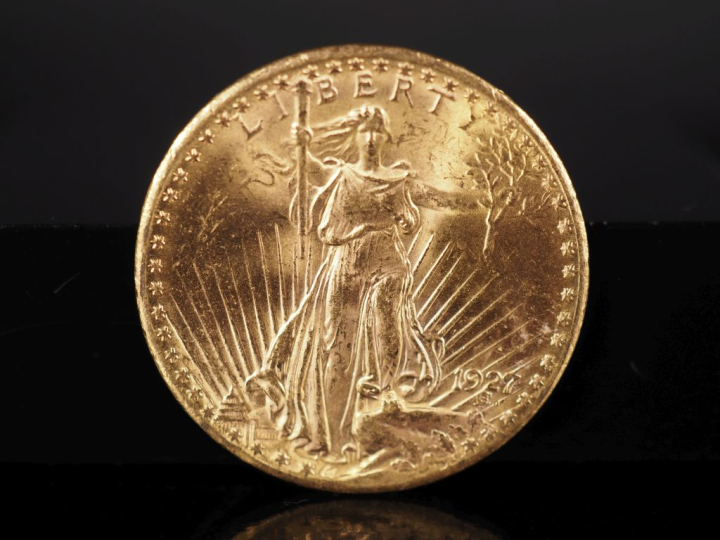 Pièce de 20 Dollars or, 1927. FRAIS ACHETEURS 5% TTC.
