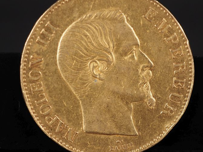 Pièce de 100 Francs or, 1855-A.  FRAIS ACHETEURS 10% TTC.