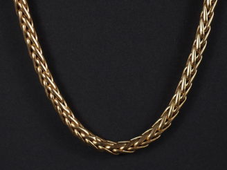 Vente aux enchères Collier souple en or jaune 750, maille palmier.  Long. 43 cm Poids. 33