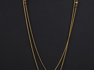 Vente aux enchères Sautoir ou élément de giletière en or jaune 750, maille ronde tressée,