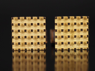 Vente aux enchères Paire de boutons de manchettes de style Art déco en or jaune 750, à dé