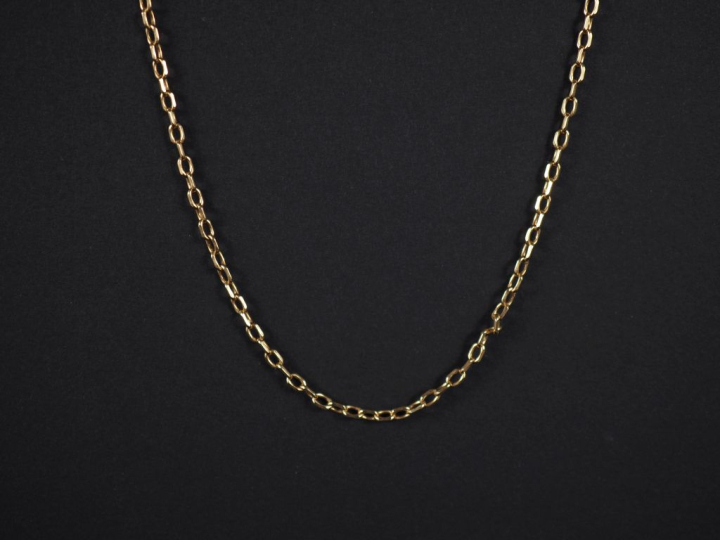 Chaine en or jaune 750, maille forçat. Long. 55,5 cm Poids. 8,92 g
