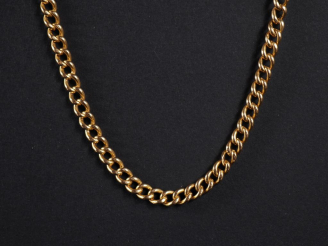 Vente aux enchères Collier souple en or jaune 750, maille gourmette.  Long. 55,5 cm Poids