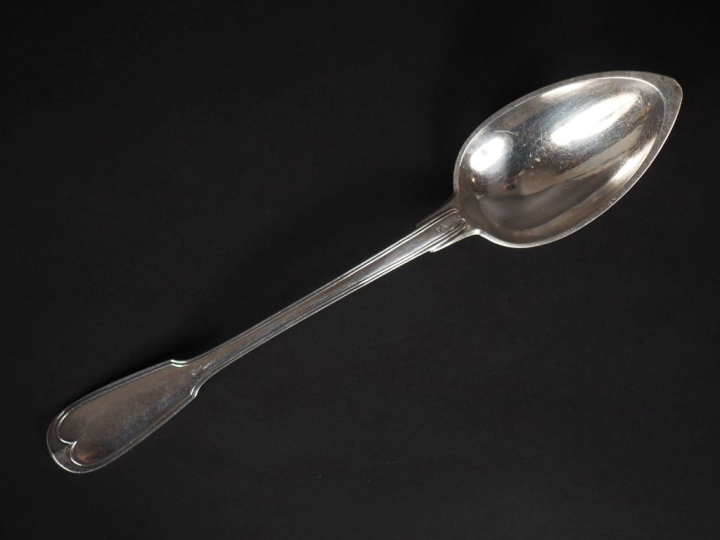 Cuillère à ragoût Restauration en argent 950, poinçon Vieillard, modèl