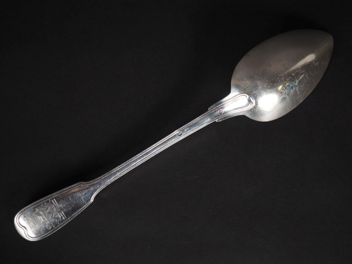 Cuillère à ragoût Restauration en argent 950, poinçon Vieillard, modèl