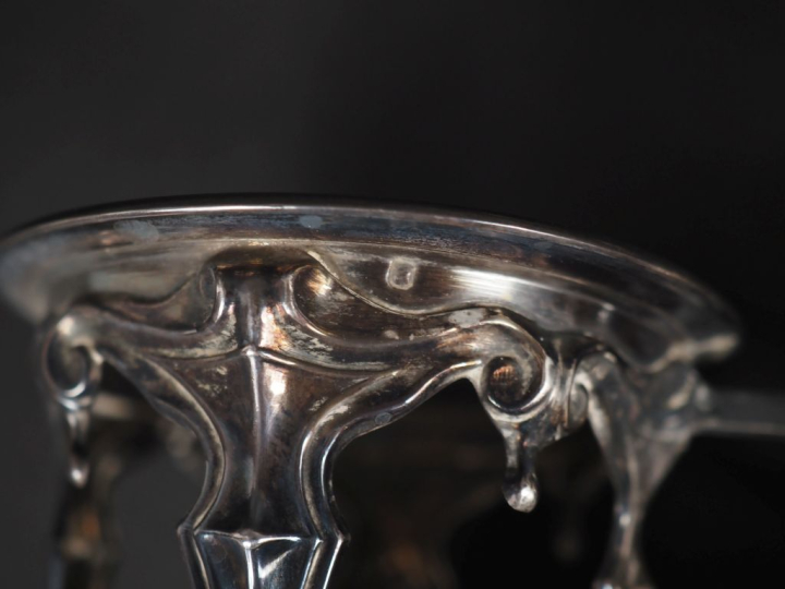 Porte huilier/vinaigrier de style Louis XV en argent 925, poinçon Mine