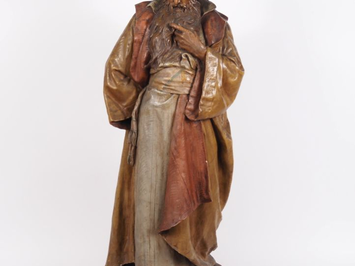 GOLDSCHEIDER. "L'oriental." Grande sculpture en stuc polychrome. Signé