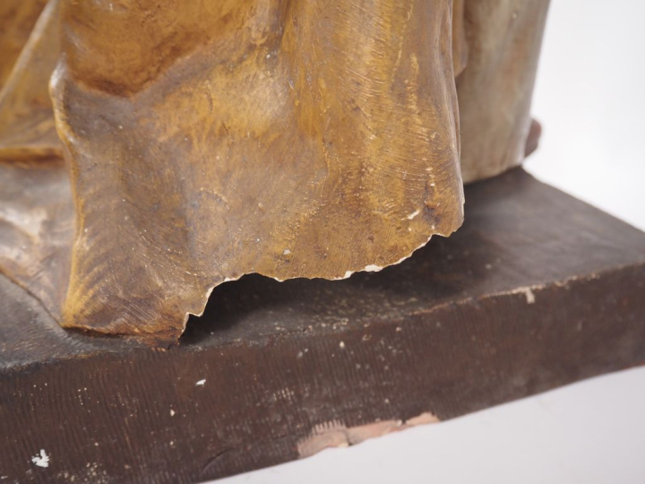 GOLDSCHEIDER. "L'oriental." Grande sculpture en stuc polychrome. Signé