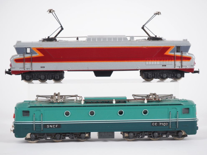 Lot comprenant motrice Jouef CC 71007 et GéGé CC65000 état d’usage