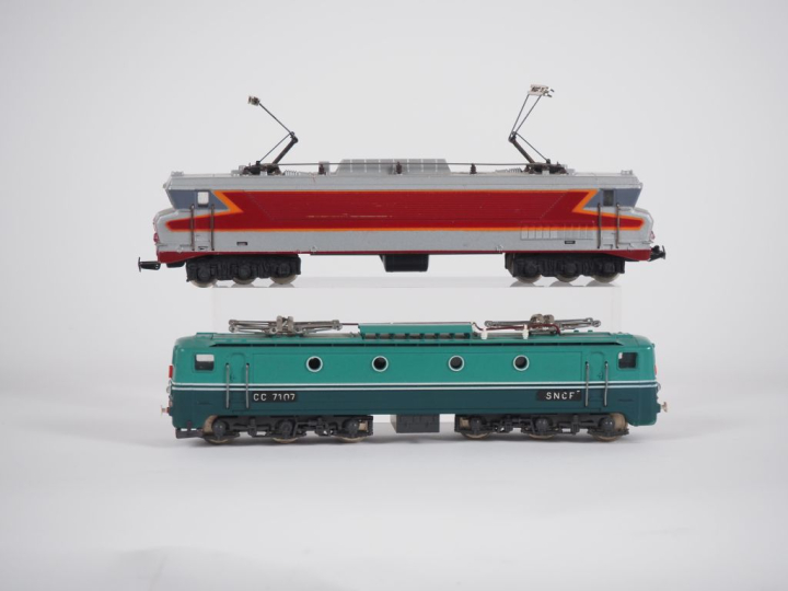 Lot comprenant motrice Jouef CC 71007 et GéGé CC65000 état d’usage