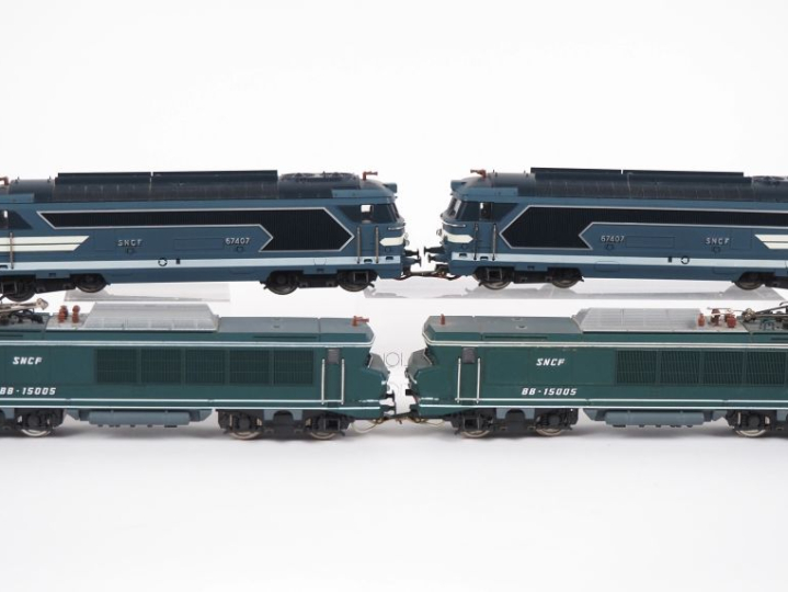 Matériel roulant en HO de marque Jouef lot comprenant 2 BB Diésel 6740